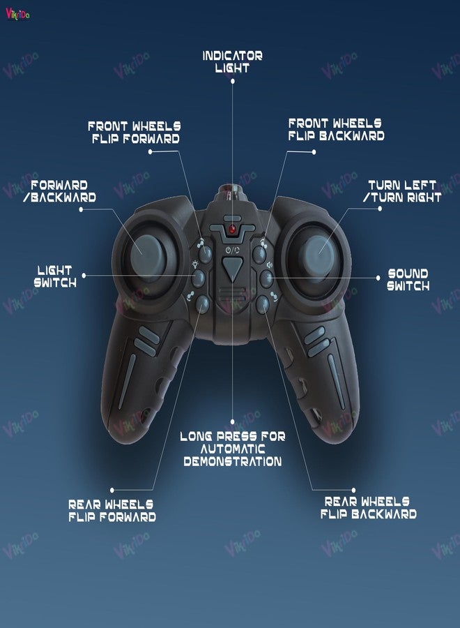 VikriDA 8WD Gesture Sensor RC Stunt Car - Remote Control 8-Wheel Robot Vehicle with Lights & Music - Hand Control Drift Car Toy - Gold - Image 3